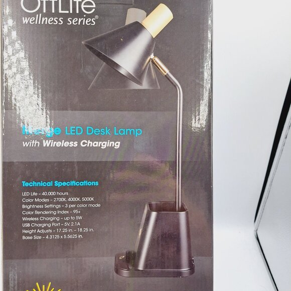 OttLite Merge LED Desk Lamp with Wireless Charging With 3 Brightness Settings - Picture 8 of 12